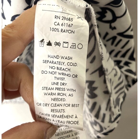 Pendleton Women's Short Sleeve White & Black Floral Print Rayon Tunic Top Size L - Picture 4 of 8